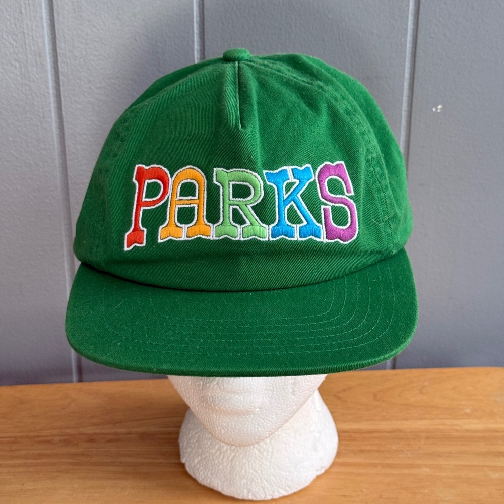 Parks Project Adventure With Pride Baseball Cap Green Rainbow Embroidered Hat